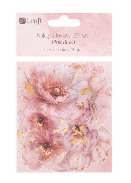 Naklejki połyskujące PET - Kwiaty (20szt) - Pink Blush DPNK-262 Dalprint